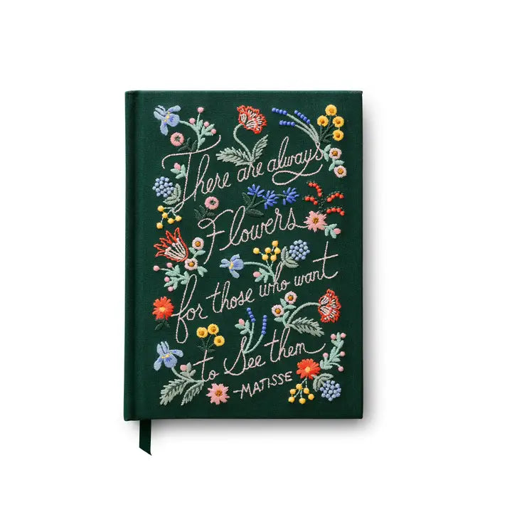 There Will Always Be Flowers Embroidered Journal