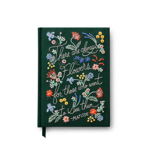 There Will Always Be Flowers Embroidered Journal